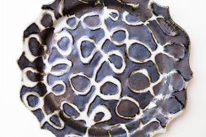 8トンガリ リム皿 L ツートン