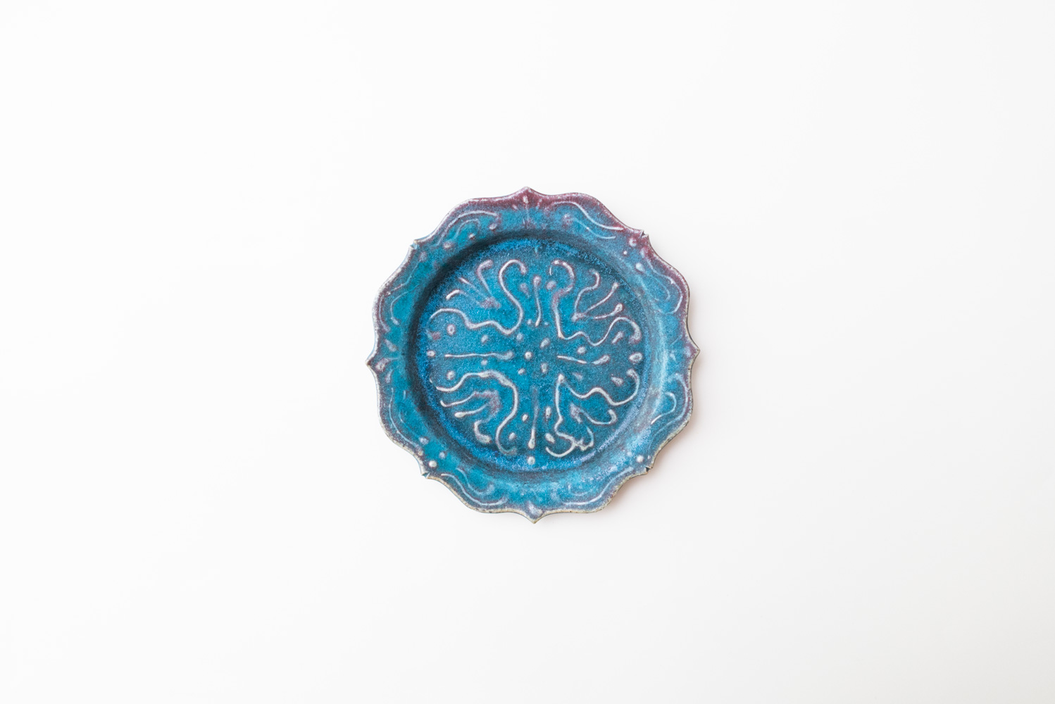 8トンガリ リム皿 S イッチン 青