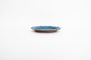 8トンガリ リム皿 S イッチン 青