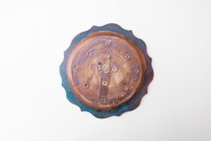 8トンガリ リム皿 L イッチン 青A