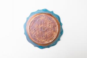 8トンガリ リム皿 L イッチン 青B