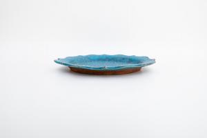 8トンガリ リム皿 L イッチン 青B