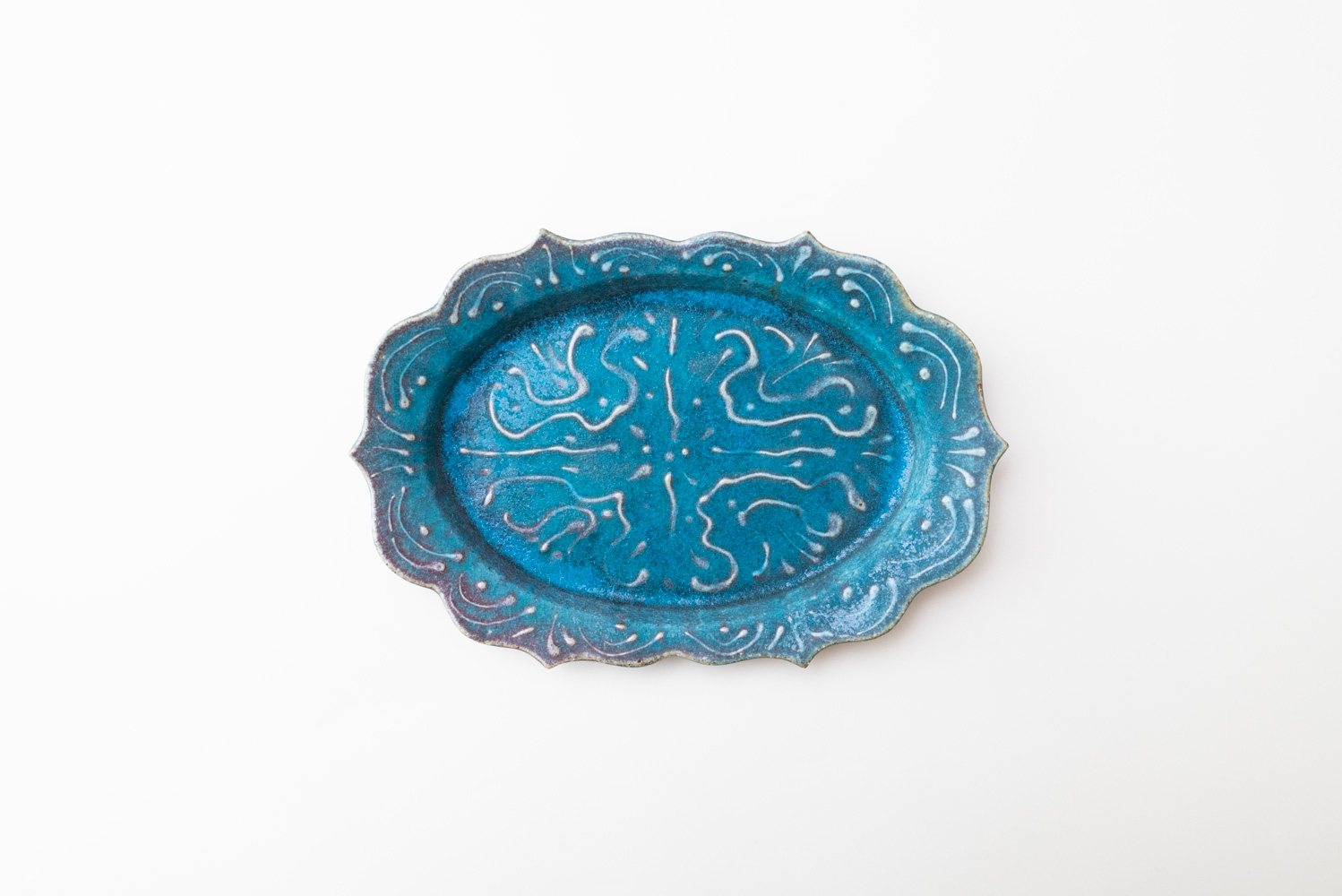 6トンガリオーバル皿 M イッチン 青B