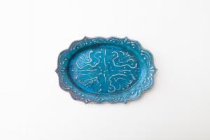 6トンガリオーバル皿 M イッチン 青B