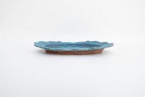6トンガリオーバル皿 L イッチン 青