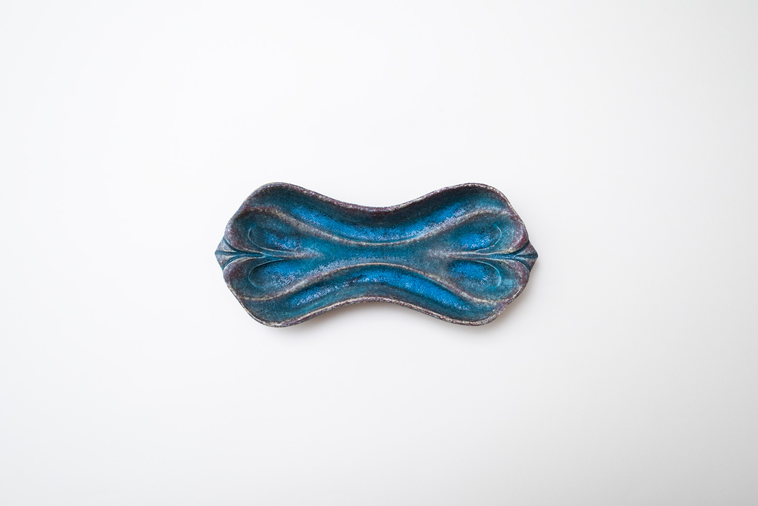 ピーナッツ皿 青