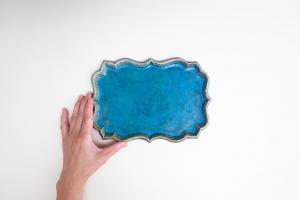 トンガリ 板皿 M 青