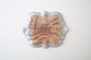 カニパン皿 L 墨白