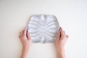 カニパン皿 L 墨白