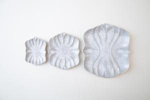 カニパン皿 L 墨白