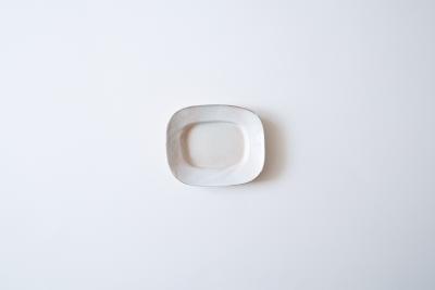 粉引長方リム豆皿