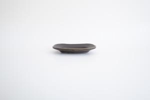 錆釉長方リム豆皿