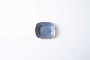 グレー釉長方リム豆皿