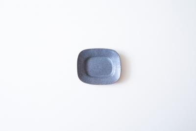 グレー釉長方リム豆皿