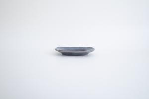 グレー釉長方リム豆皿