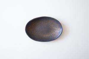 金釉だ円皿 小