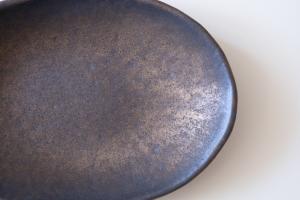 金釉だ円皿 小