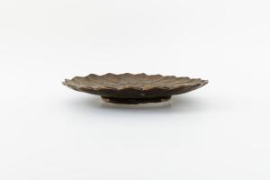 ブロンズ釉 ダリア 六寸皿