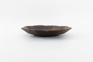 ブロンズ釉 花七宝 七寸皿