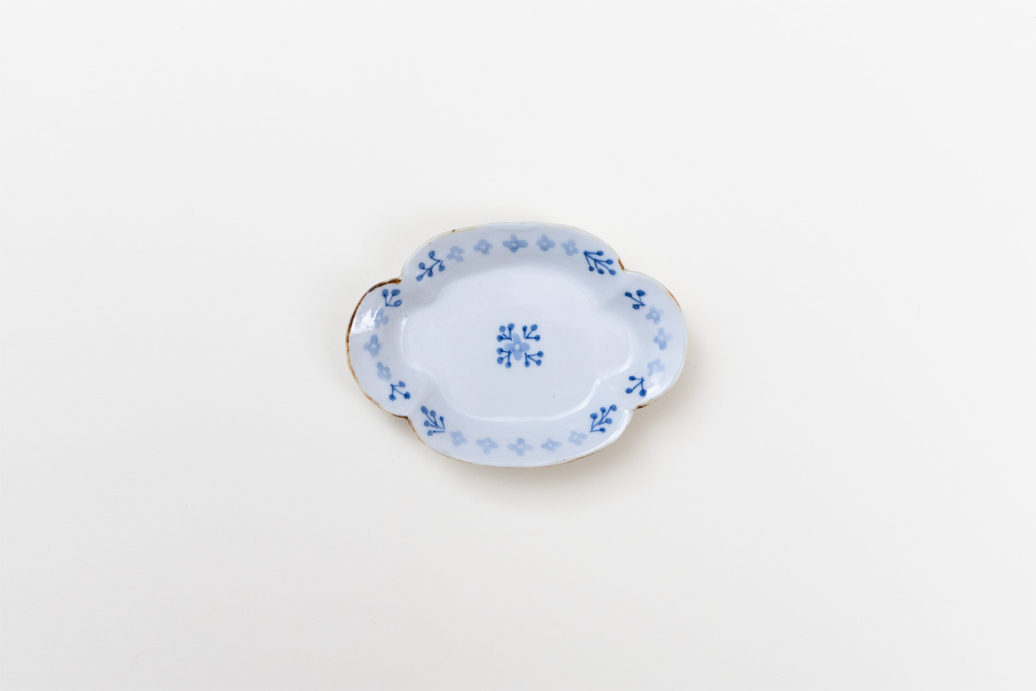 染付小花紋 木瓜豆鉢