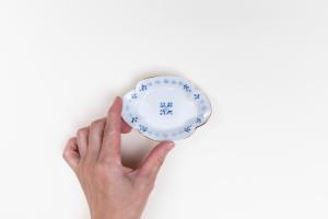 染付小花紋 木瓜豆鉢