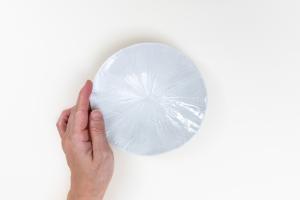 灰青釉 蓮の葉 五寸鉢