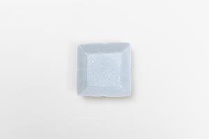 灰青釉 花七宝 角豆皿