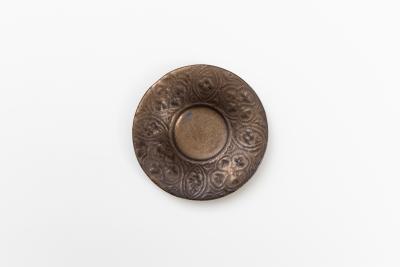 ブロンズ釉 陽刻小皿