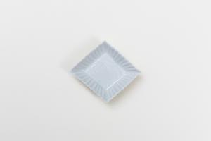 灰青釉 菱形 豆皿