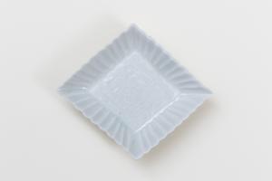 灰青釉 菱形 豆皿