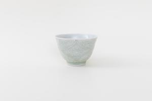 灰青釉 花七宝 杯