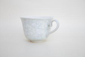 灰青釉 花七宝 コーヒーカップ