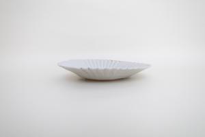 灰青釉 輪花 七寸皿