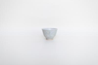 灰青釉 花七宝 杯