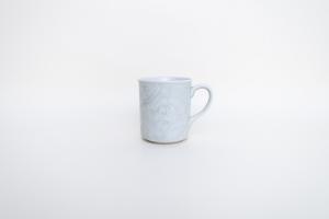 灰青釉 花七宝 マグカップ