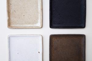 ベージュ 四角小皿