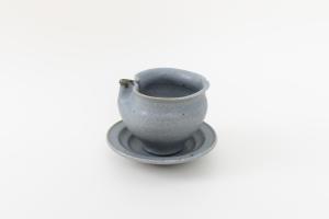 グレー釉 植木鉢 りんご 3号