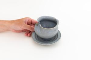 グレー釉 植木鉢 りんご 3号