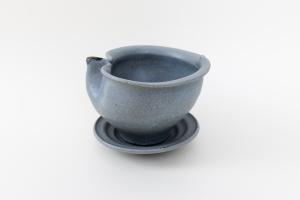 グレー釉 植木鉢 りんご 5号