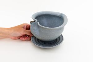 グレー釉 植木鉢 りんご 5号