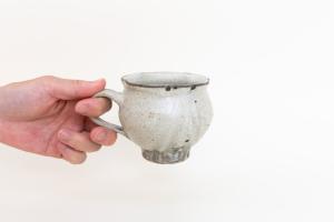 青灰 輪花 丸マグ