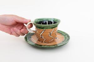 織部 コーヒーカップ&ソーサー B