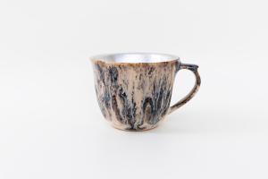 黒流×シルバー 面取マグカップ