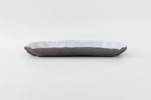 白×黒 入隅長皿