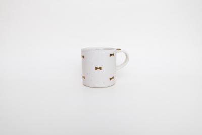 粉引金彩 マグカップ 大 リボン