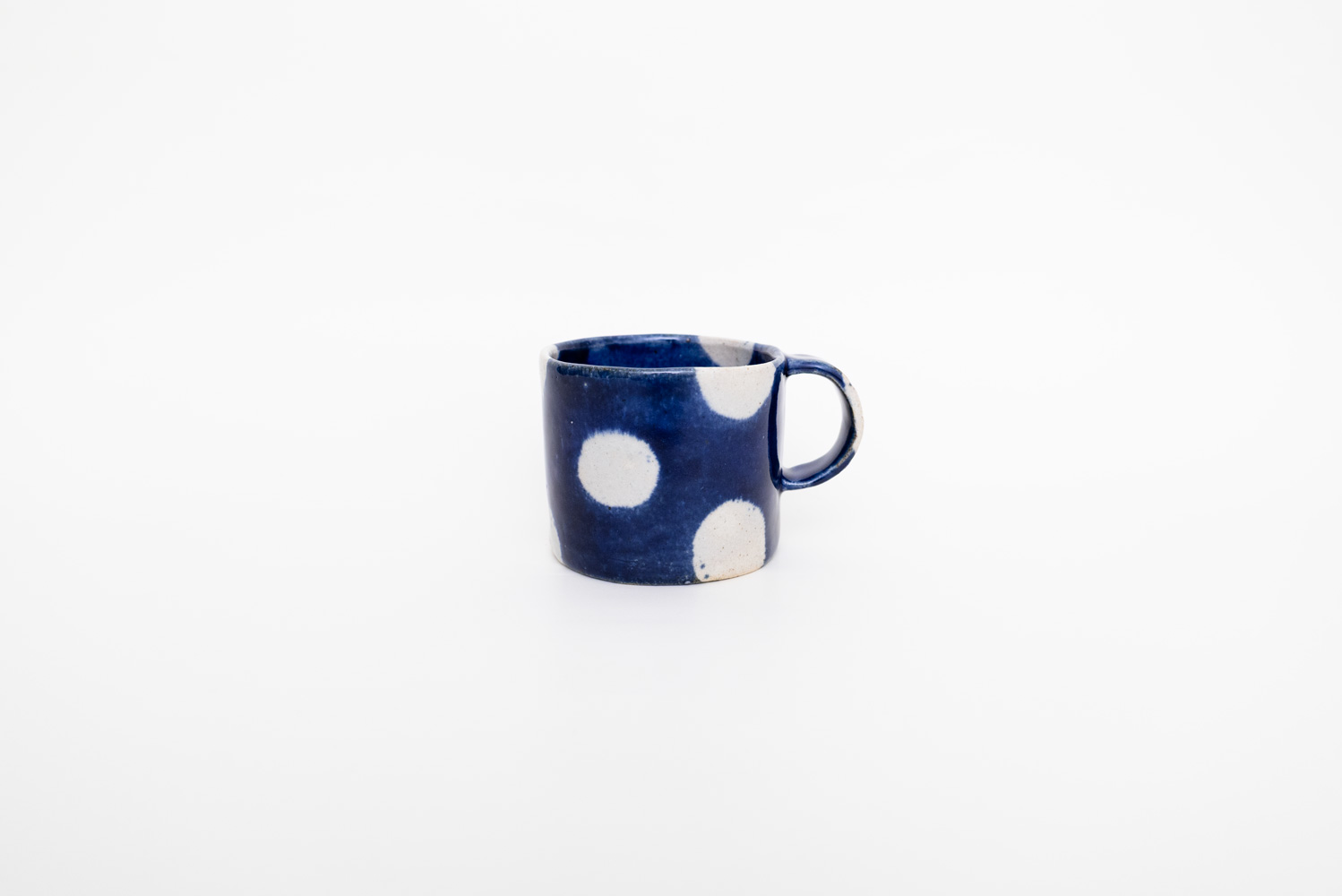 青色マグカップ 小 ドット