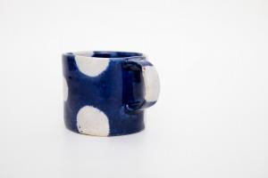 青色マグカップ 小 ドット