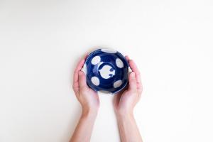 青色 耳付き CORONボウル 小 トリ