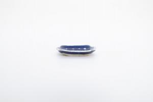 青色 耳付き四角皿 小 グルグル