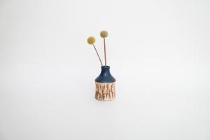 スクラッチ 一輪挿し 青